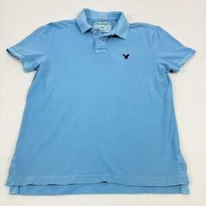 American Eagle Outfitters Men's Size Medium Shirt‎ Polo Blue Y2K 90s Muscle